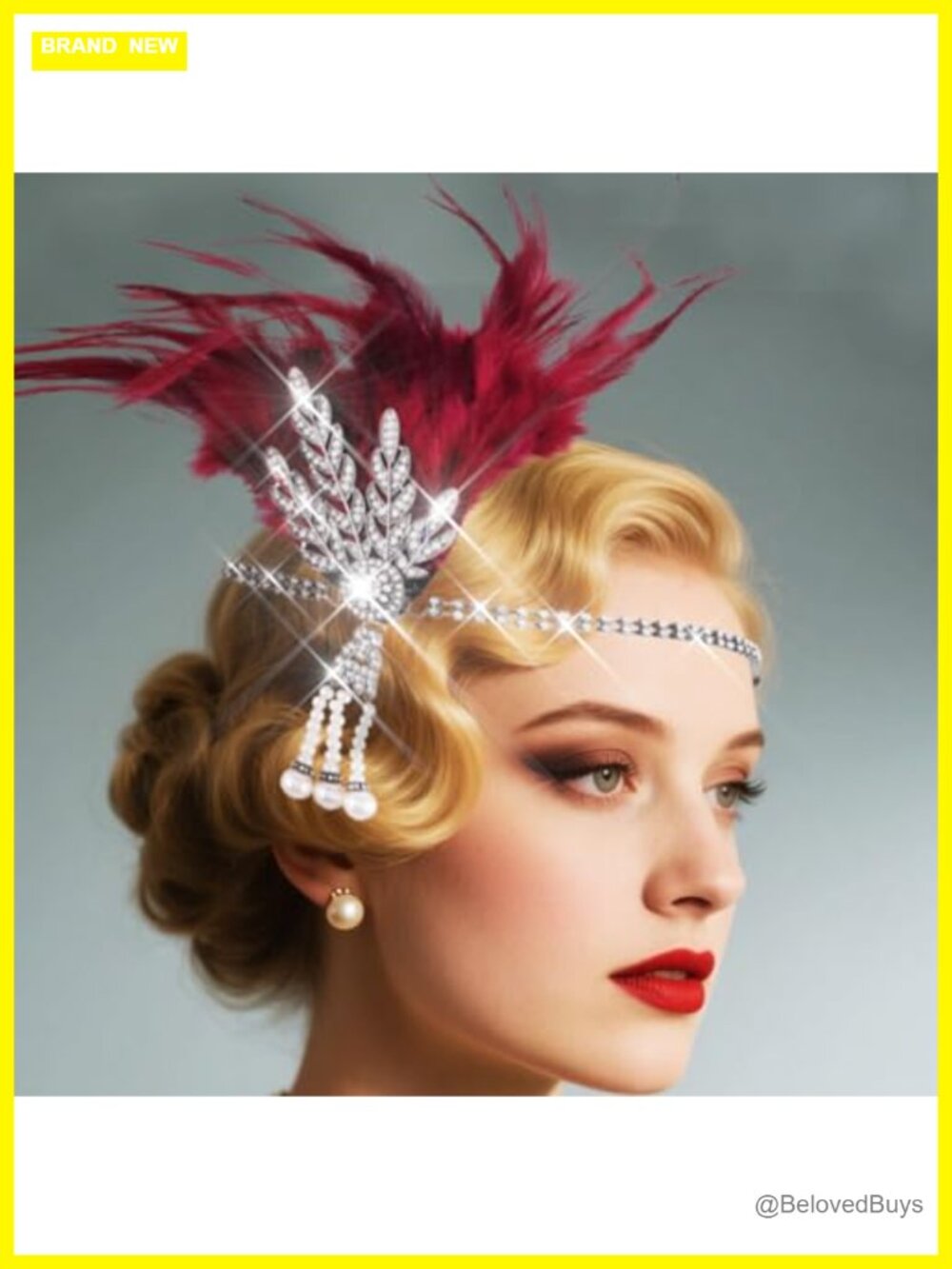 Feather Hairband Fascinator Headpiece for Women, Wedding Hair Accessory